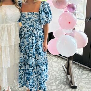 Abercrombie & Fitch Blue Floral Emerson Maxi Dress